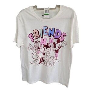 Disney's Friends White Graphic Classic Friends T-Shirt Juniors M or L NEW